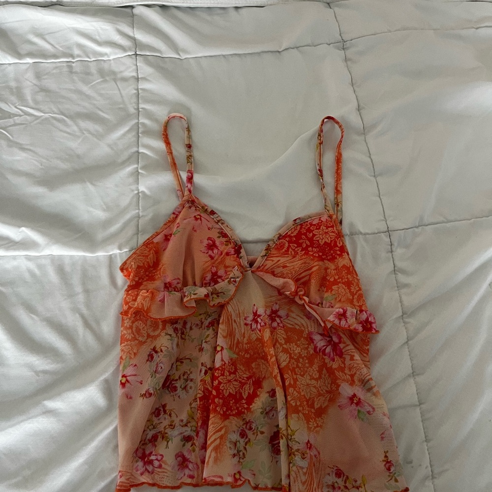 Floral Pink and Orange Camisole
